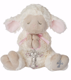065810730578 Serenity Lamb With Crib Cross Girl