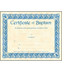 730817336725 Certificate Of Baptism Pack Of 6