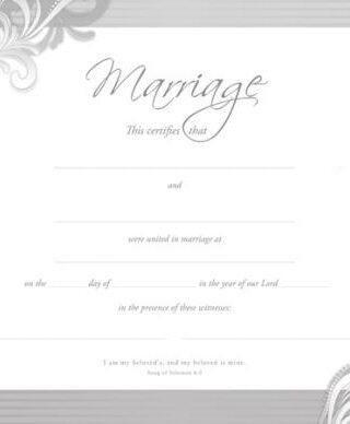 730817347769 Marriage Certificate Pack Of 6