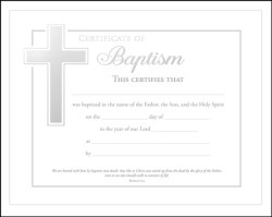 730817354347 Baptism Certificate Pack Of 6