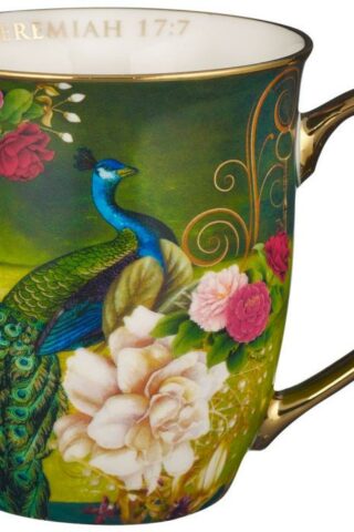 1220000323001 Blessed Blue Peacock Ceramic Jeremiah 17:7