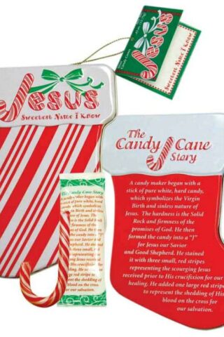 641520003203 Jesus Candy Cane Stocking Ornament Tin