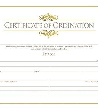 081407008837 Certificate Of Ordination Deacon